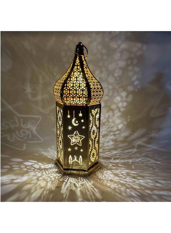 Ramadan LED Wind Lights,Moroccan Desk Lamp,Eid Desk Lamp,Battery Operated Decorative Lantern,Ornament Gifts for Home Islamic Muslim Festival Party Decor